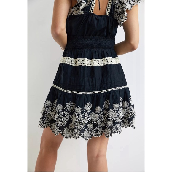 Anthropologie Embroidered Lace Skirt Black NWT Size XL - Picture 3 of 12